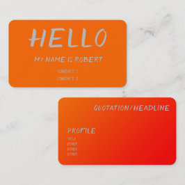 Neonorange - Hallo Visitenkarte