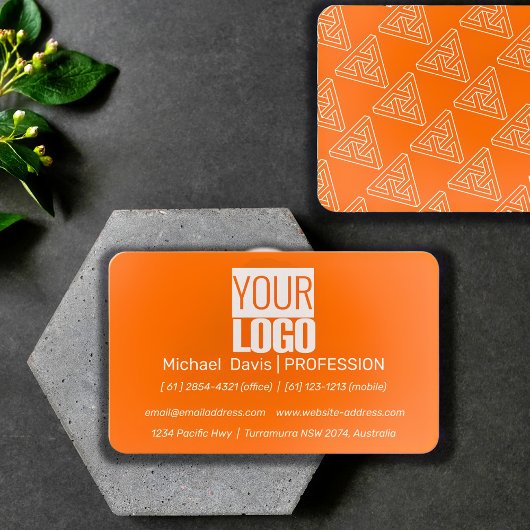 Neonorange - Ihre Logo-Visitenkarte hinzufügen Visitenkarte