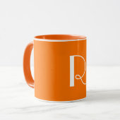 Neonorange Monogram Unisex Tasse (Vorderseite Links)