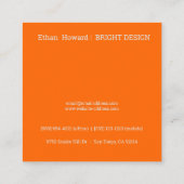 Neonorange - Monogramm hinzufügen Quadratische Visitenkarte (Rückseite)