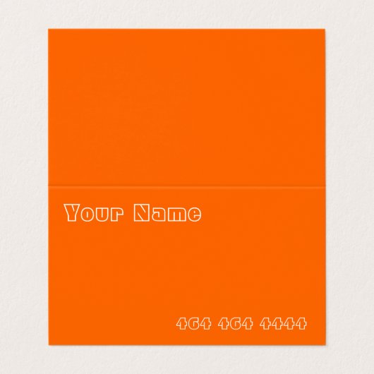 Neonorange - QR-Code hinzufügen Visitenkarten (Außenseite Aufgefaltet)