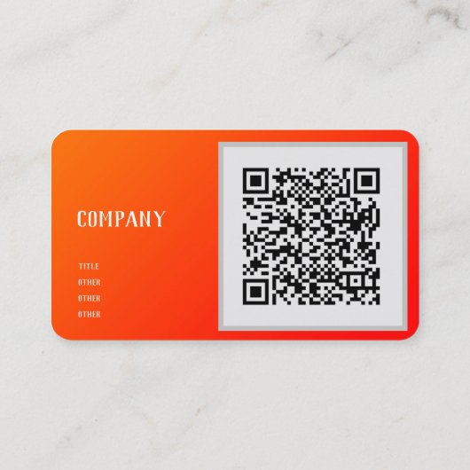 Neonorange - QR-Code - Visitenkarte (Rückseite)