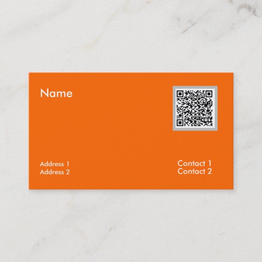 Neonorange - QR-Code Visitenkarte (Vorderseite)