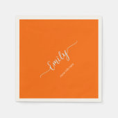 Neonorange-Schrift Serviette (Vorderseite)