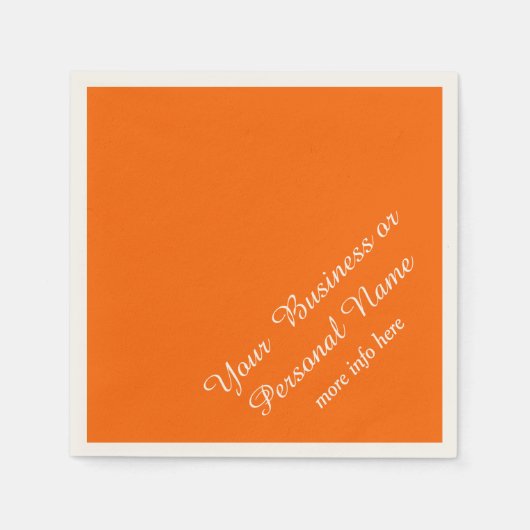 Neonorange-Schrift Serviette (Vorderseite)