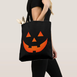 Neonorange schwarze Kürbislaterne Halloween Tasche