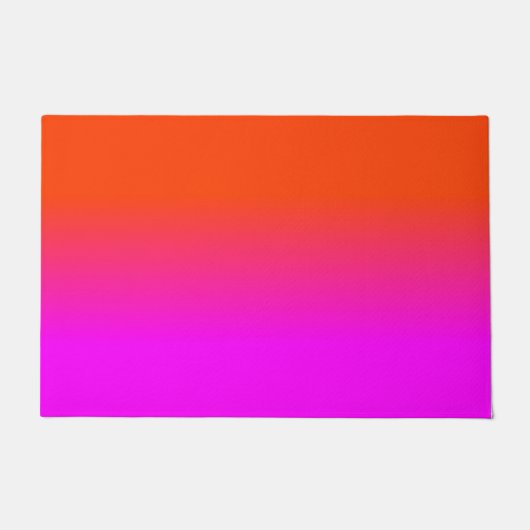 Neonorange und Pink Ombre Schatten-Farbe Fußmatte (Vorderseite)