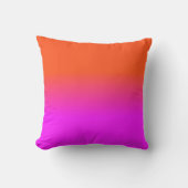 Neonorange und Pink Ombre Schatten-Farbe Kissen (Vorderseite)