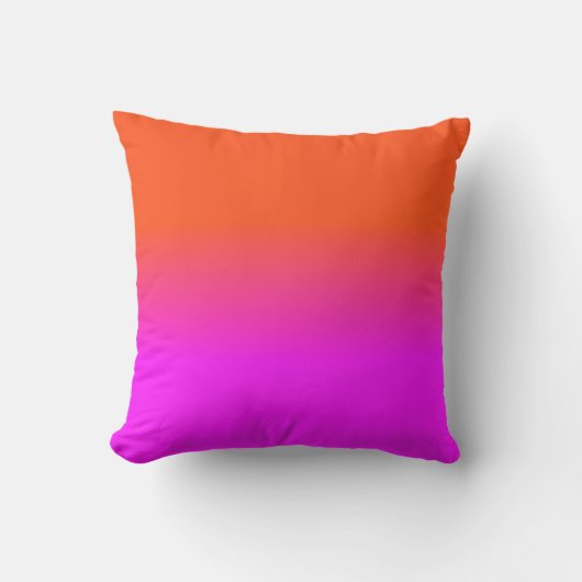 Neonorange und Pink Ombre Schatten-Farbe Kissen (Vorderseite)