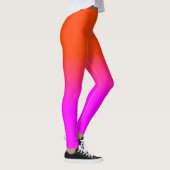 Neonorange und Pink Ombre Schatten-Farbe Leggings (Rechts)