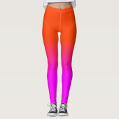 Neonorange und Pink Ombre Schatten-Farbe Leggings (Vorderseite)