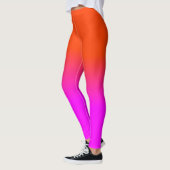 Neonorange und Pink Ombre Schatten-Farbe Leggings (Links)