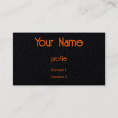 Neonorange und schwarze Visitenkarte (Vorderseite)