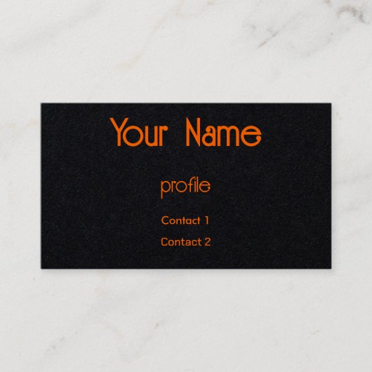 Neonorange und schwarze Visitenkarte (Vorderseite)