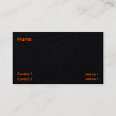 Neonorange und schwarze Visitenkarte (Vorderseite)