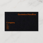 Neonorange und schwarze Visitenkarte (Rückseite)