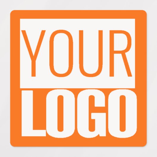 Neonorange Vollfarbe - individuelles Logo Etiketten (Design 3)