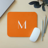 Neonorange Vollfarbe - Monogramm hinzufügen Mousepad