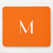 Neonorange Vollfarbe - Monogramm hinzufügen Mousepad (Vorne)