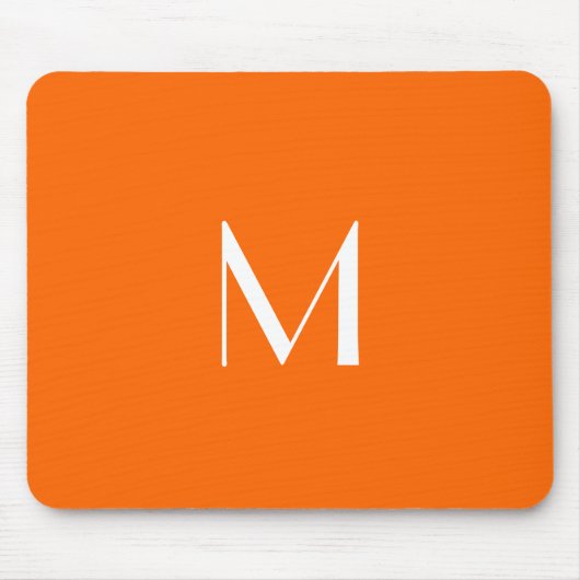 Neonorange Vollfarbe - Monogramm hinzufügen Mousepad (Vorne)