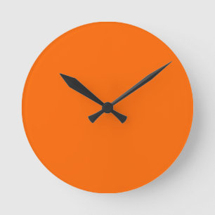 Neonorange Vollfarbe Runde Wanduhr