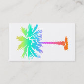 Neonpalme tropischen Sommer hell bunt Spaß Visitenkarte (Rückseite)