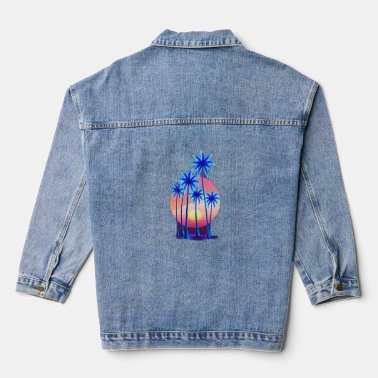 Neonpalmen Jeansjacke (Rückseite)