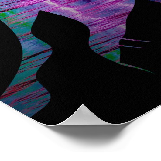 Neonpalmenlandschaft: Cube Poster (Ecke)