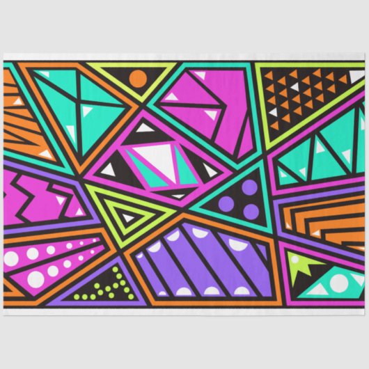 Neonpapier aus abstraktem Gewebe Seidenpapier (Vorderseite)