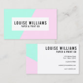 Neonpastellflieder- und Minzen-Visitenkarte Visitenkarte (Vorne/Hinten)
