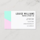 Neonpastellflieder- und Minzen-Visitenkarte Visitenkarte (Rückseite)