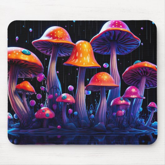Neonpilz im psychedelischen Stil Mousepad (Vorne)