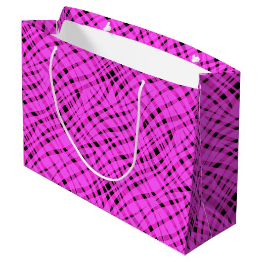 Neonpink Große Geschenktüte (Rückseite Schrägansicht)