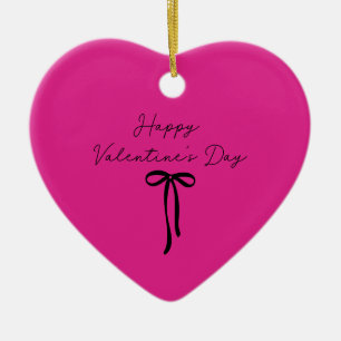 Neonpink Valentinstag Keramik Ornament