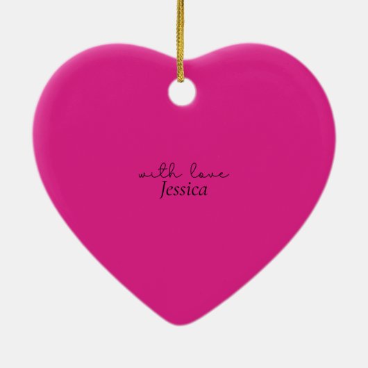 Neonpink | Valentinstag Keramik Ornament (Hinten)
