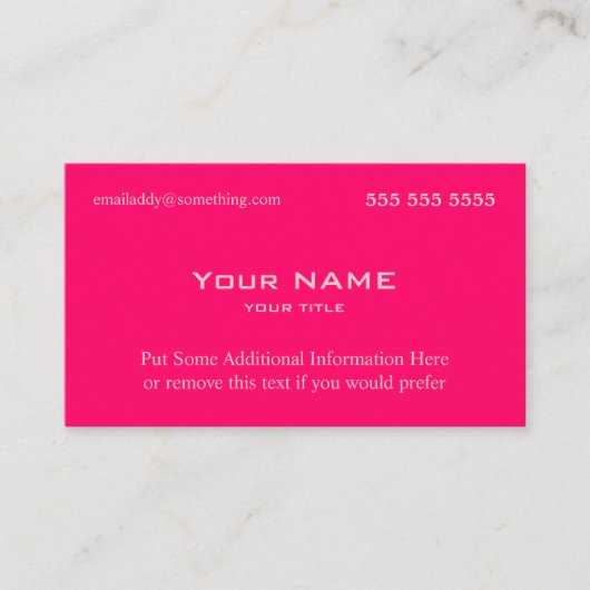 Neonpink Visitenkarte (Vorderseite)