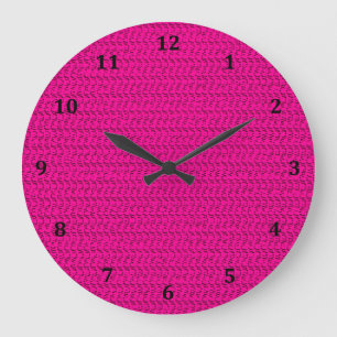 NeonPink-Webart-Maschen-Blick Große Wanduhr