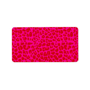 NeonPinkleopard-Druckmuster Adressaufkleber