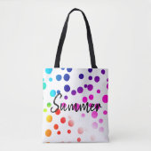 Neonpunkte mit Sommertext Tasche (Vorderseite)