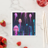 Neonqualle über Cyber City Serviette (Beispiel)