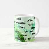 Neonquelle grüner Marmor wirbeln Megastadt Kaffeetasse (VorderseiteRechts)