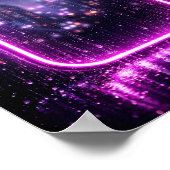 Neonrahmen Stadt Regen Synthwave Poster (Ecke)