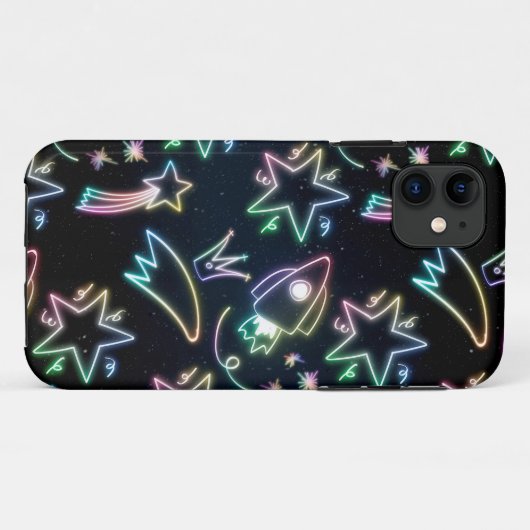 Neonraketenstar Case-Mate iPhone Hülle (Rückseite (Horizontal))