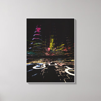 Neonraster bei Nacht Leinwanddruck