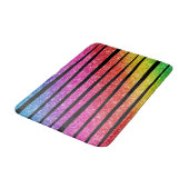 Neonregenbogen-Imitat-Glitzerzebra-Streifen Badematte (Schrägansicht)