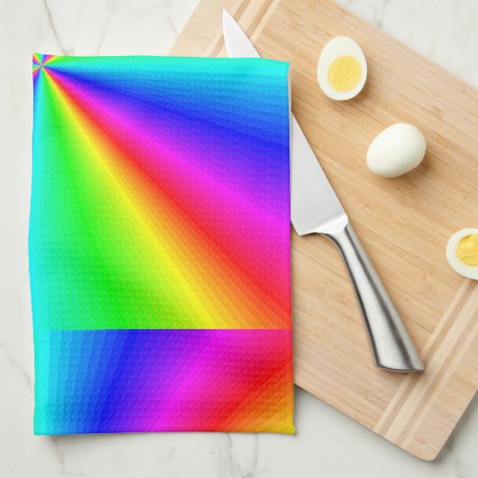 Neonregenbogen-Prisma Geschirrtuch (Viertel Falte)