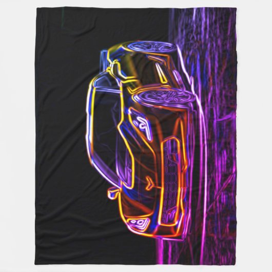 Neonregenbogen-Sport-Auto-Graffiti-Kunst Fleecedecke (Vorderseite)