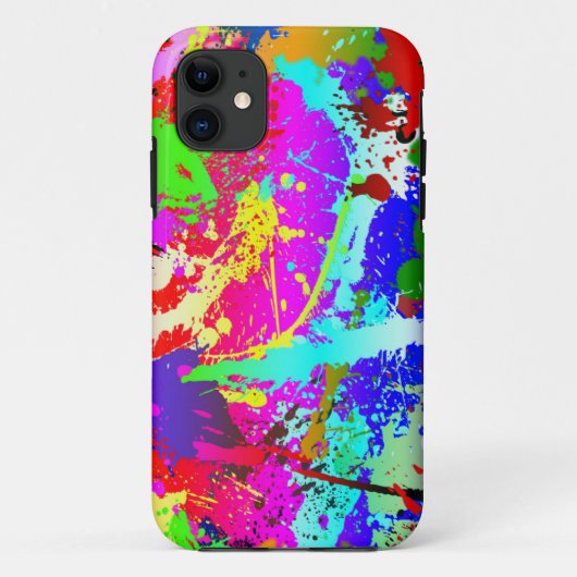 Neonregenbogen-Spritzer Case-Mate iPhone Hülle (Rückseite)