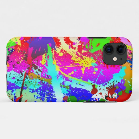 Neonregenbogen-Spritzer Case-Mate iPhone Hülle (Rückseite (Horizontal))