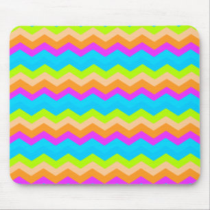 Neonregenbogen-Zickzack Mousepad
